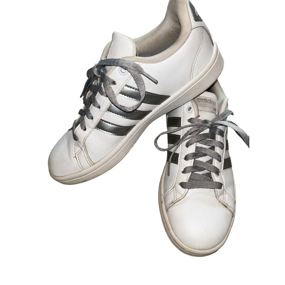 ADIDAS Cloudfoam Advantage‎ Women's Size 7 White/Silver Shoes Art-AQ0528